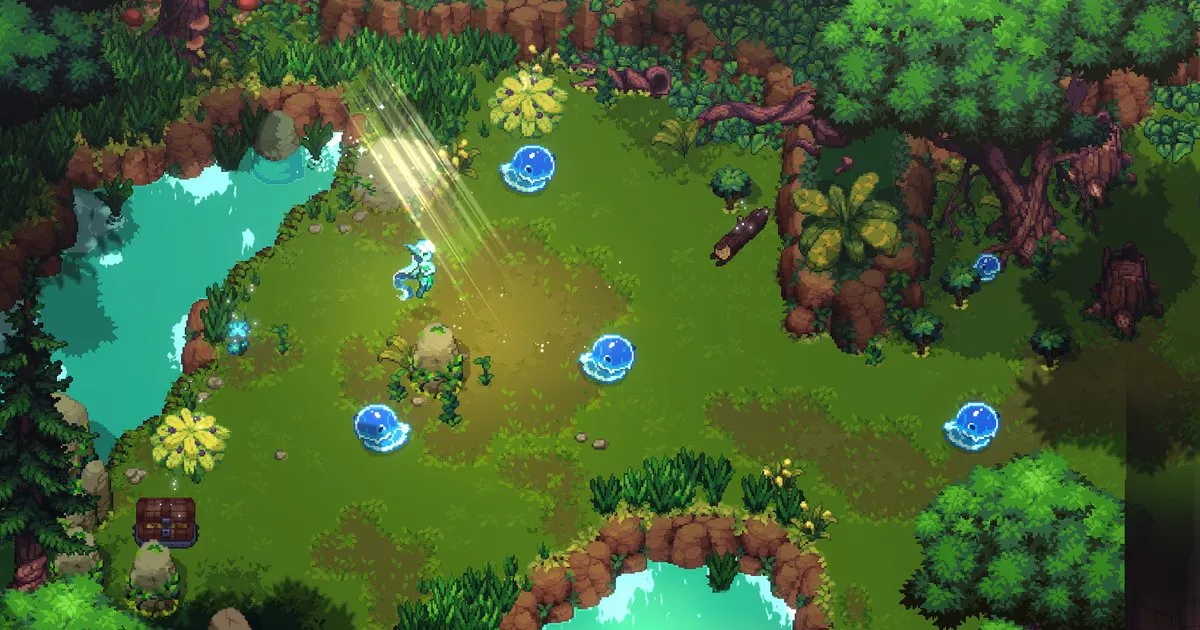 Dimraeth story scene with pixel-art characters in a narrative setting