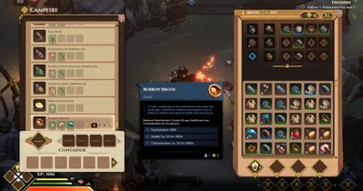 Dimraeth inventory and crafting interface from the PC build